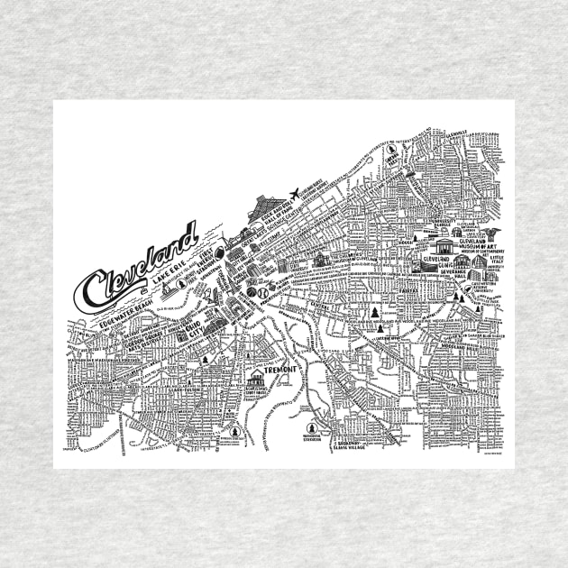 Cleveland Ohio Map by fiberandgloss